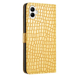 EIDERWOOD Samsung Galaxy A06 Flip Case With Crocodile Pattern - Vegan Leather - Yellow