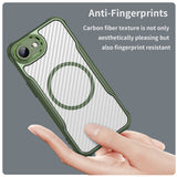 EIDERWOOD iPhone 16e Hybrid Carbon Case with Reinforced Corners - MagSafe Compatible - Green