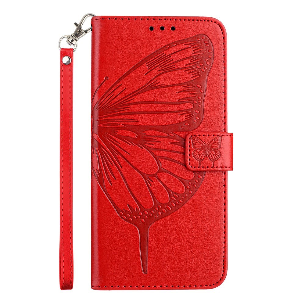 EIDERWOOD iPhone 16 Plus Faux Leather Case with Butterfly Print - Red