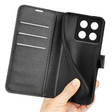 EIDERWOOD Xiaomi 14T Litchi Leather Wallet Case - Black