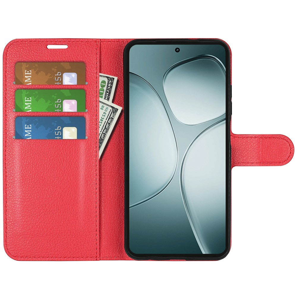 EIDERWOOD Xiaomi 14T Litchi Leather Wallet Case - Red