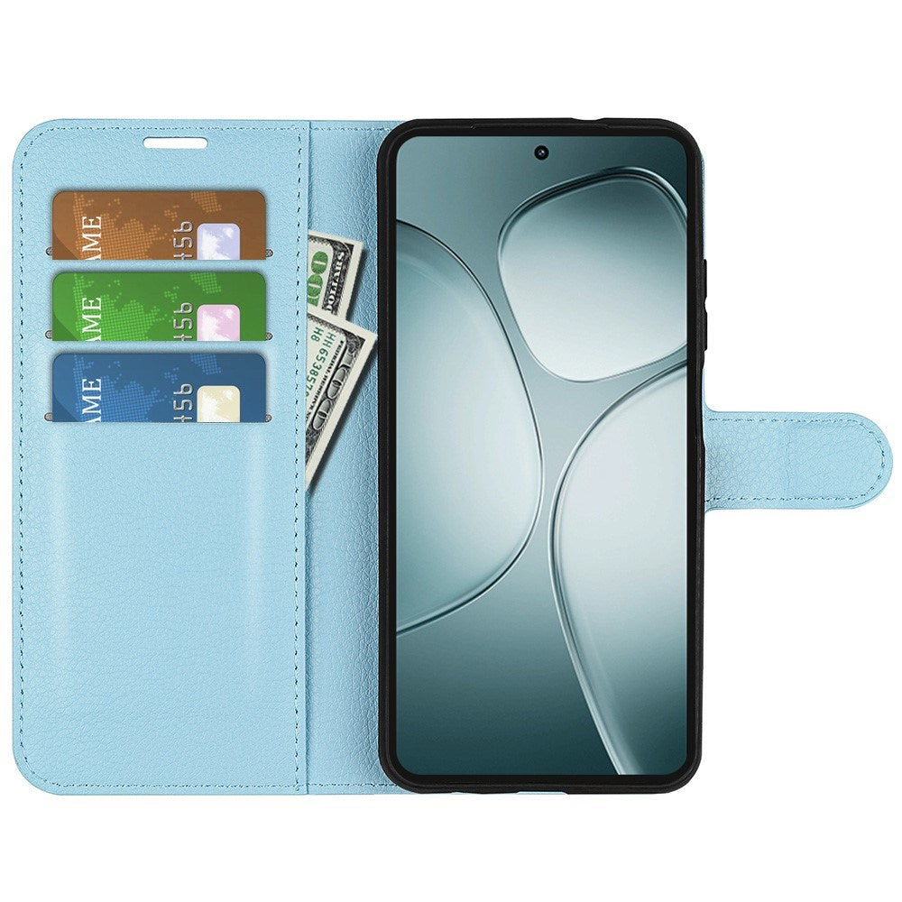 EIDERWOOD Xiaomi 14T Litchi Leather Wallet Case - Blue