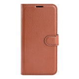 EIDERWOOD Xiaomi 14T Litchi Leather Wallet Case - Brown