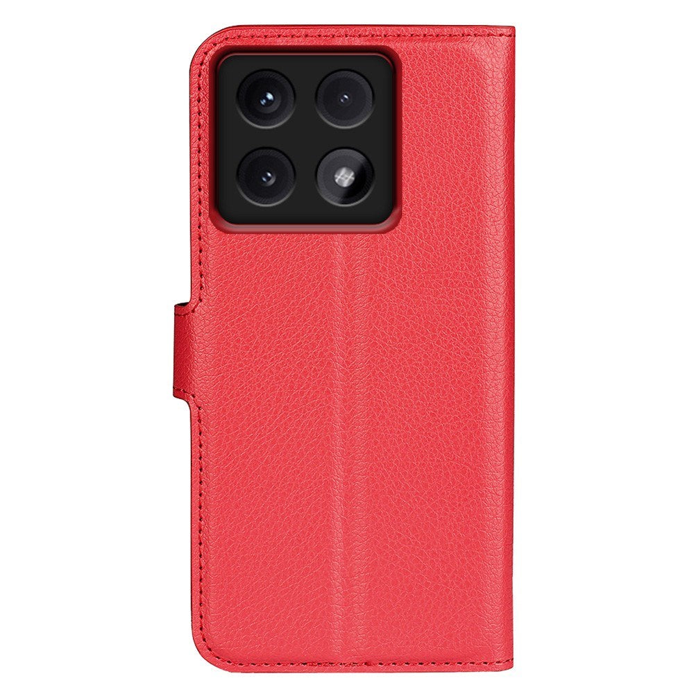 EIDERWOOD Xiaomi 14T Pro Litchi Leather Wallet Case - Red