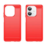 EIDERWOOD Oppo A60 / A40m / A40 Brushed Carbon Fiber Flexible Plastic Case - Red