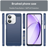 EIDERWOOD Oppo A60 / A40m / A40 Brushed Carbon Fiber Flexible Plastic Case - Blue