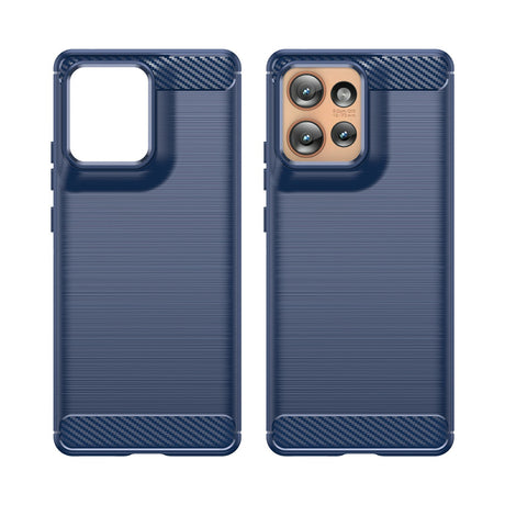 EIDERWOOD Motorola Edge 50 Cover m. Carbon Fiber Texture - Blue