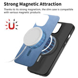 iPhone 16 Pro Leatherette Case - MagSafe Compatible - Blue