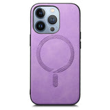 iPhone 16 Pro Max Leatherette Case - MagSafe Compatible - Purple