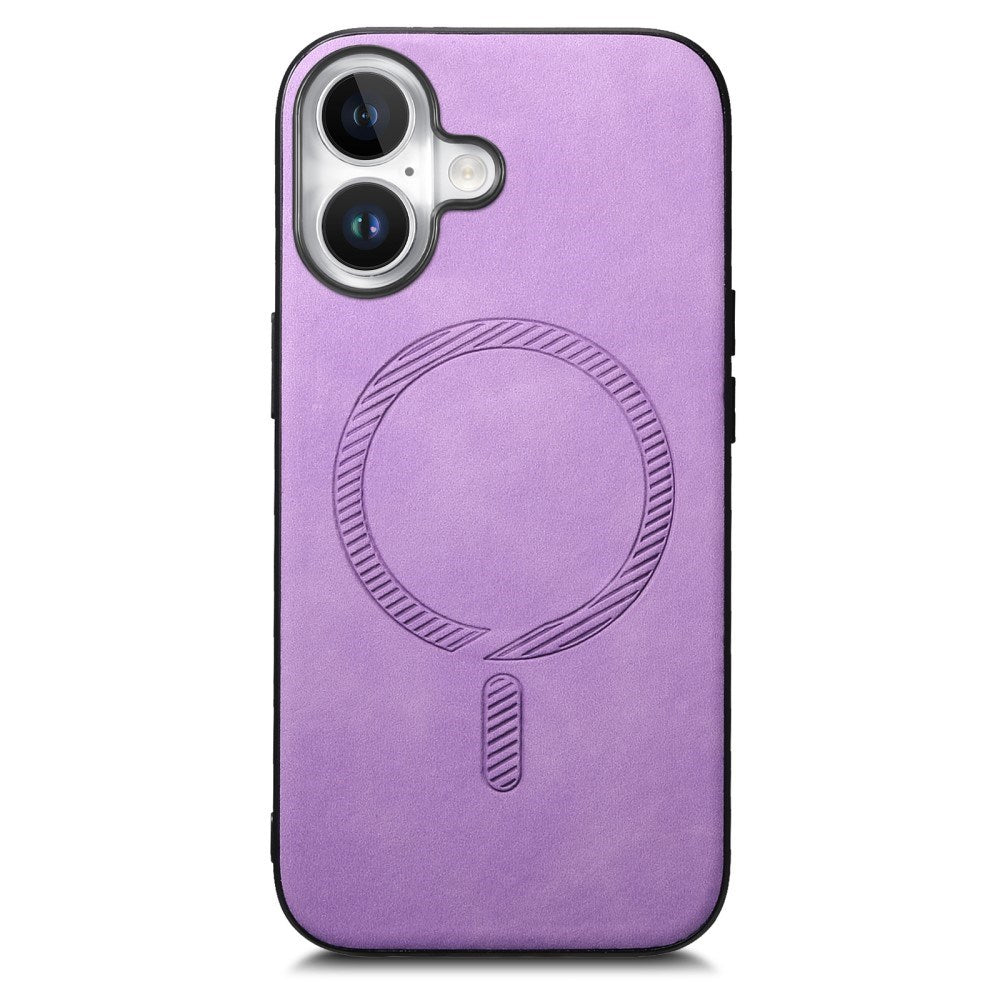 iPhone 16 Leatherette Case - MagSafe Compatible - Purple