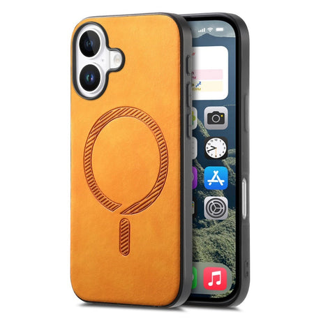 iPhone 16 Leatherette Case - MagSafe Compatible - Yellow