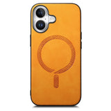 iPhone 16 Leatherette Case - MagSafe Compatible - Yellow