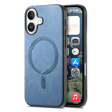 iPhone 16 Leatherette Case - MagSafe Compatible - Blue