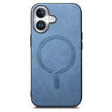 iPhone 16 Leatherette Case - MagSafe Compatible - Blue