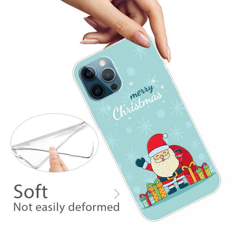 EIDERWOOD iPhone 16 Pro Flexible Plastic Christmas Case - Happy Santa Claus with Gifts