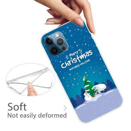 EIDERWOOD iPhone 16 Pro Flexible Plastic Christmas Case - Snowman and Christmas Tree