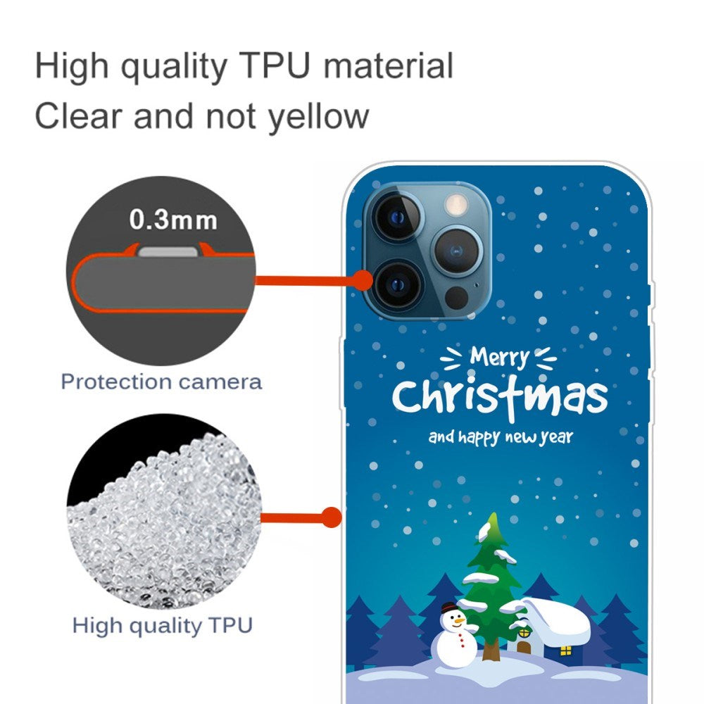 EIDERWOOD iPhone 16 Pro Flexible Plastic Christmas Case - Snowman and Christmas Tree