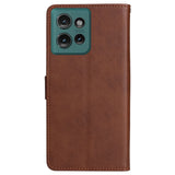 Motorola Edge 50 Wallet Flip Case in Leather with Wallet - Dark Brown