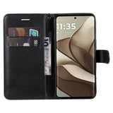 Motorola Edge 50 Wallet Flip Case in Leather with Wallet - Black