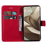 Motorola Edge 50 Wallet Flip Case in Leather with Wallet - Red