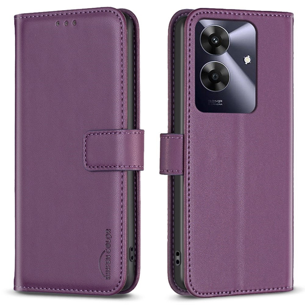 Realme Note 60 / 60x (4G) / C63 (4G) / C61 (4G) Faux Leather Case with Stand Function & Card Holder - Purple