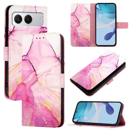 EIDERWOOD OnePlus Nord 4 (5G) Faux Leather Case with Wallet and Strap - Pink Marble