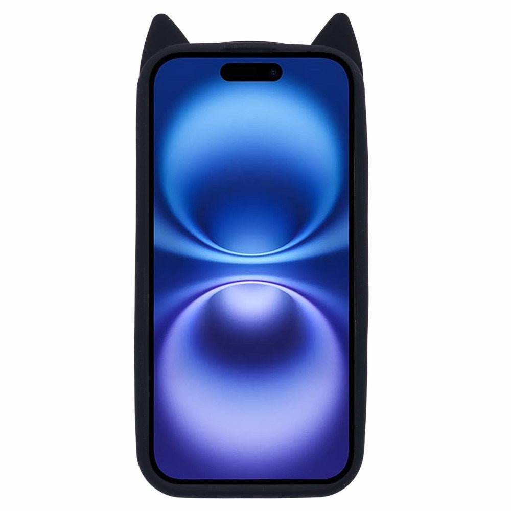 EIDERWOOD iPhone 16 Plus Silicone Case with Cat Ears - Black
