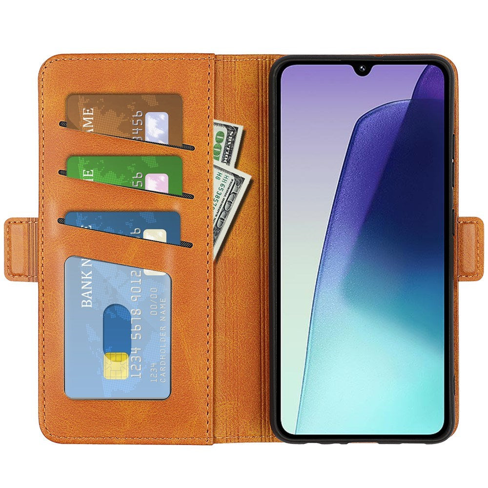 EIDERWOOD Xiaomi Redmi 14C / Poco C75 Faux Leather Flip Case with Cardholder & Stand Function - Light Brown