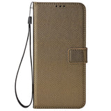 EIDERWOOD Motorola Edge 50 Neo (5G)/Moto S50 (5G)/ThinkPhone 25 (5G) Vegan Leather Flip Case with Diamond Texture - Brown