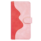 Sony Xperia 5 IV Multicolored Leather Flip case with Card Holder - Coral / Pink