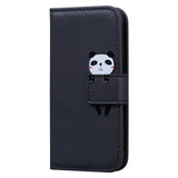 iPhone 16 Pro Faux Leather Flip Case with Character Design - Black
