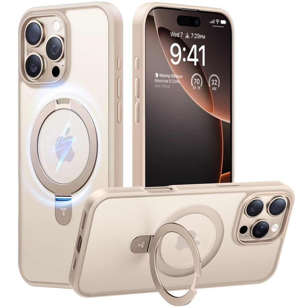 TORRAS Guardian Ostand Series iPhone 16 Pro Max Case with MagSafe and Kickstand - Gold