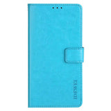 EIDERWOOD iPhone 16 Plus Faux Leather Flip Case with Wallet & Stand Function - Light Blue