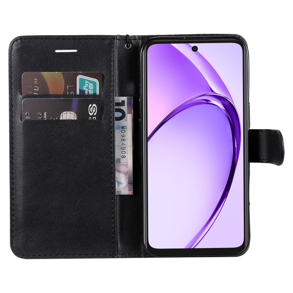 EIDERWOOD Oppo A60 / A40m / A40 Faux Leather Flip Case with Strap - Black
