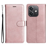 EIDERWOOD Oppo A60 / A40m / A40 Faux Leather Flip Case with Strap - Rose Gold