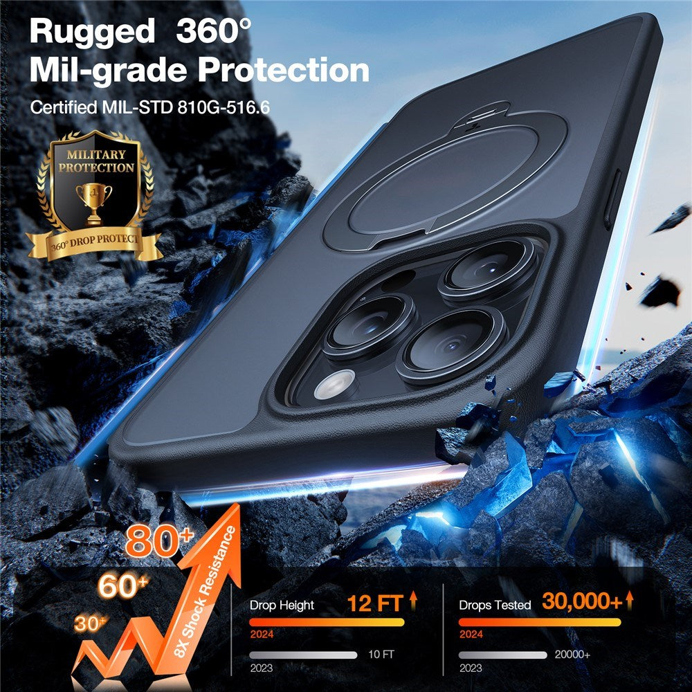 iPhone 15 Pro TORRAS Case with Kickstand - MagSafe Compatible - Black