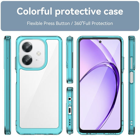 EIDERWOOD Oppo A60 / A40m / A40 Hybrid Plastic Case - Transparent / Turquoise