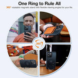 TORRAS iPhone 15 Pro Hybrid Plastic Case with Kickstand - MagSafe Compatible - Black