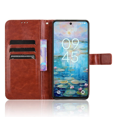 EIDERWOOD TCL 50 Pro Nxtpaper (5G) Leather Flip Case with Stand & Wallet - Brown