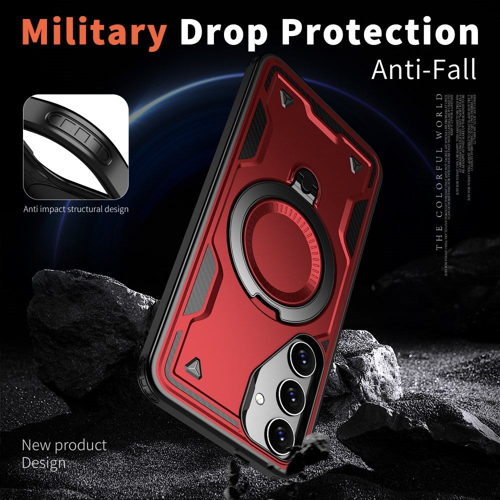 Samsung Galaxy S25/S24 Case with MagSafe Compatibility – Military-Grade Protection and Kickstand - Red