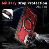 Samsung Galaxy S25/S24 Case with MagSafe Compatibility – Military-Grade Protection and Kickstand - Red