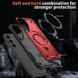 Samsung Galaxy S25/S24 Case with MagSafe Compatibility – Military-Grade Protection and Kickstand - Red