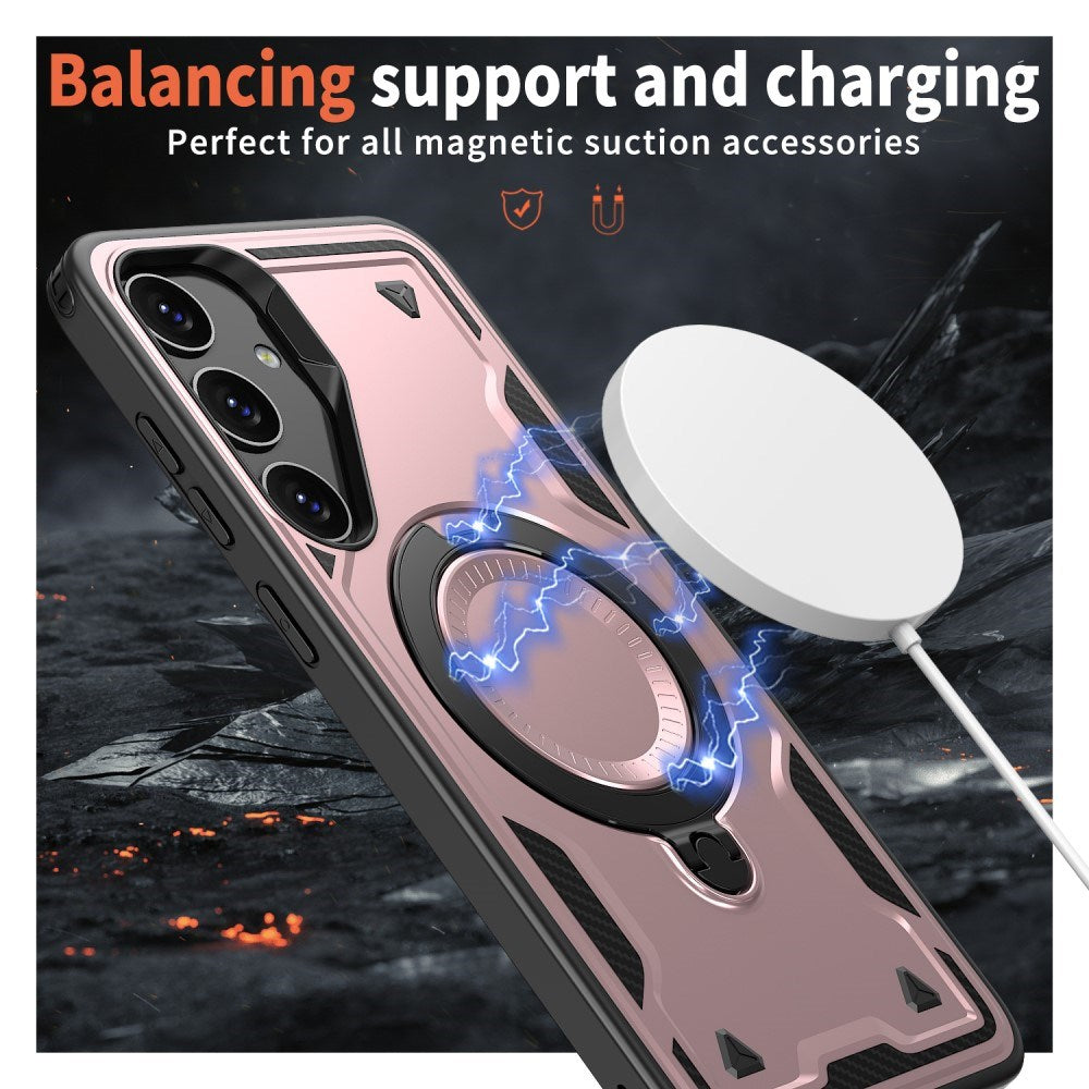 Samsung Galaxy S25/S24 Case with MagSafe Compatibility – Military-Grade Protection and Kickstand - Rose Gold