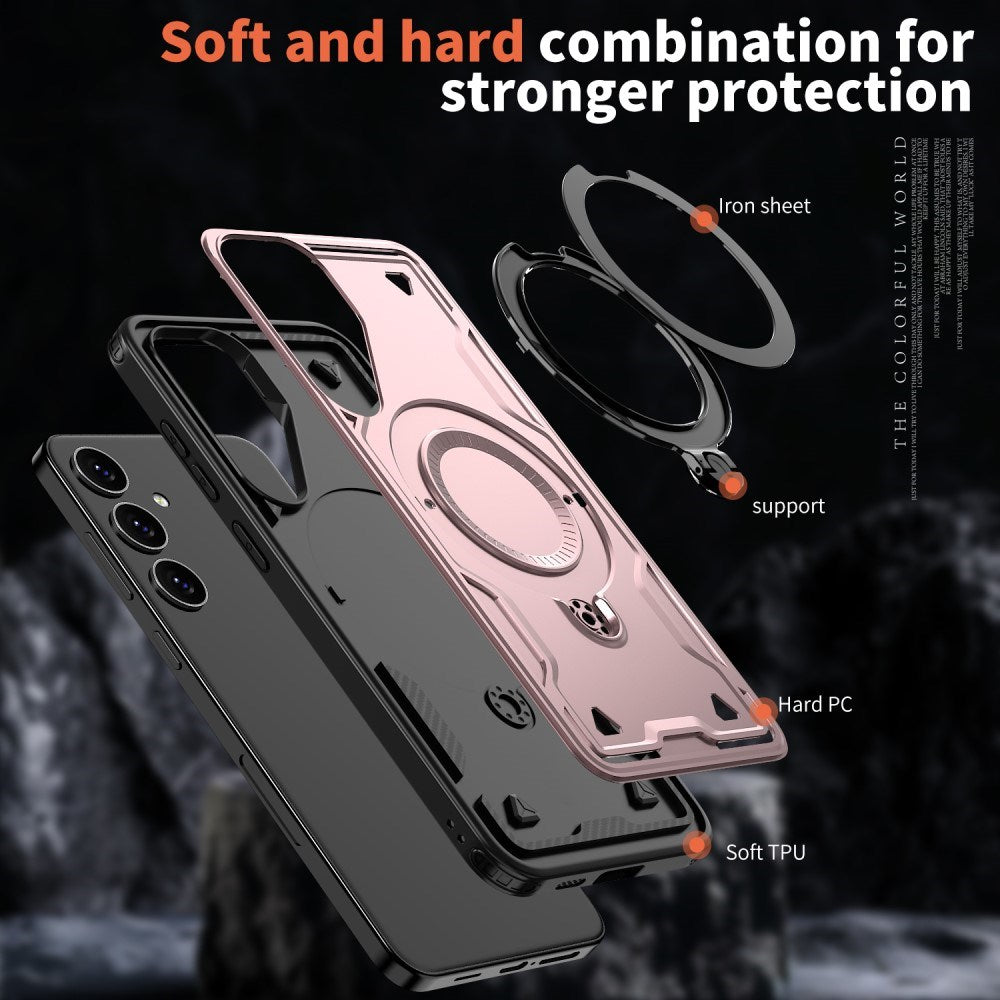 Samsung Galaxy S25/S24 Case with MagSafe Compatibility – Military-Grade Protection and Kickstand - Rose Gold