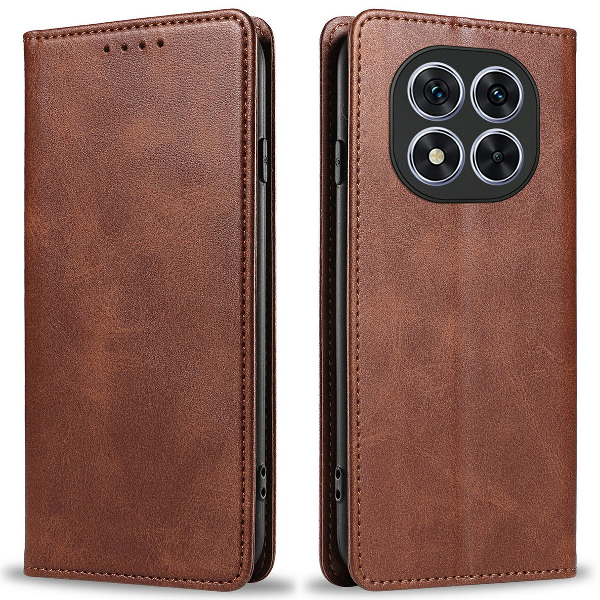 EIDERWOOD Xiaomi Redmi Note 14 Pro 5G Leatherette Case with Card Holder & Magnetic Closure - Brown