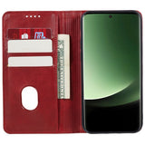 EIDERWOOD Xiaomi Redmi Note 14 Pro 5G Leatherette Case with Card Holder & Magnetic Closure - Red