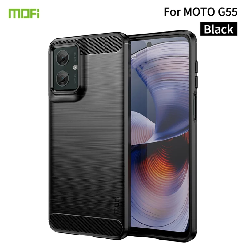 Motorola Moto G55 5G MOFI Carbon Fiber Case - Black