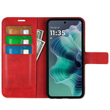 Practical Flip Case for Motorola Moto G35 5G in PU Leather - Red