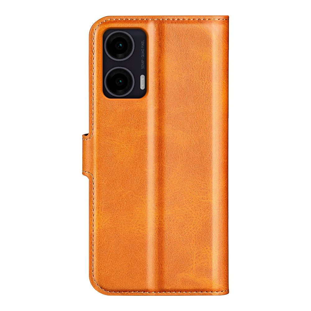 Practical Flip Case for Motorola Moto G35 5G in PU Leather - Orange