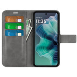 Practical Flip Case for Motorola Moto G35 5G in PU Leather - Grey